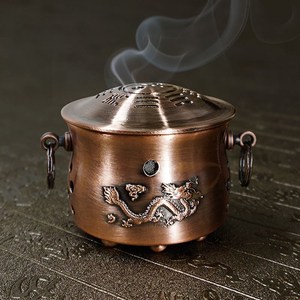 古铜艾灸罐火龙减压罐八卦炉随身灸艾灸盒铜艾灸器具2020