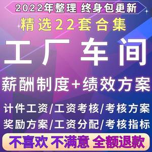 生产制造员工工厂方案奖金薪酬薪资计件工资车间提成绩效考核制度