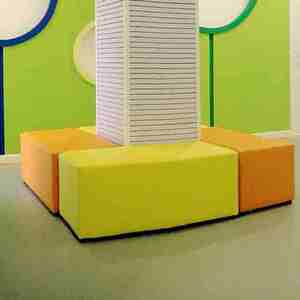 幼儿园早教方形柱子长条围凳亲子软体组合长方形软包儿童沙发凳子