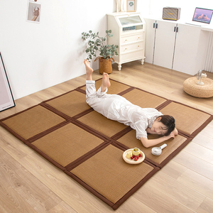 夏季藤席拼接地垫客厅打地铺睡垫夏天铺地板上睡觉凉席垫子午休垫