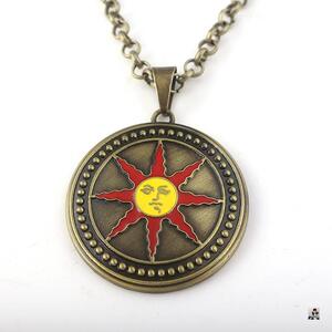 新上古卷轴the elder scrolls恶搞太阳之盾项链钥匙扣金属黑魂挂