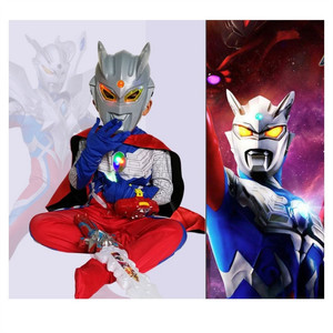 奥特曼皮套cos奥特曼cos服道具披风服装披肩儿童装动漫手套初代