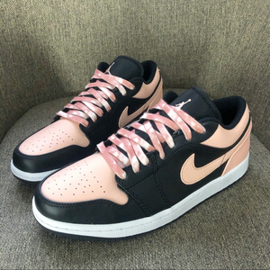 适配airjordan 1 low"crimson tint"黑粉脚趾脏粉色扎染aj1鞋带