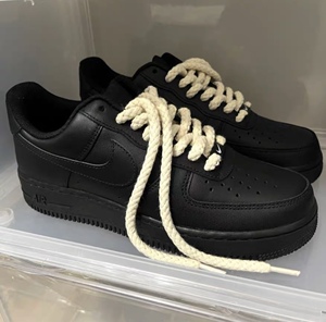 适配空军一号af1麻绳鞋带dunksb黑武士米色airforce棉麻aj1圆鞋绳