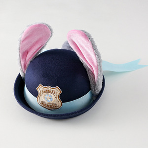朱迪帽子兔子警官儿童COS卡通兔耳朵头饰女童洛丽塔裙装饰演出服