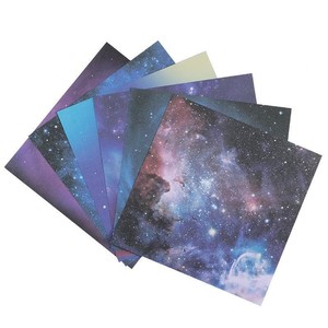 夜空彩纸12双面材料折纸手工纸正方形幼儿园星空纸大号星座卡纸.