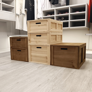 收纳抽屉式木箱储物柜子实木卧室组合大号定制整理收纳箱木箱子