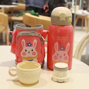 一水间儿童保温杯316可爱儿童保温杯带吸管两用水杯幼儿园小学