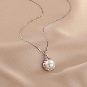 swarovski施华洛世奇天然淡水珍珠项链时尚款单颗吊坠锁骨女s925