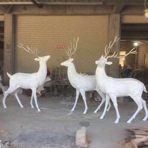 玻璃钢仿真大麋鹿雕塑店面橱窗装饰梅花鹿摆件商场园林景观售楼处