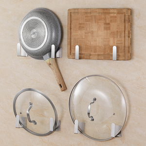 免打孔放锅盖架锅架菜板s壁挂式厨房挂锅神器收纳置物架挂架放锅