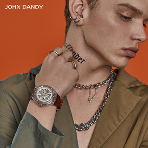 john dandy全自动机械表氚气镂空手表男女情侣潮流运动十大品牌