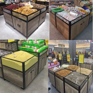 超市五谷杂粮堆头干果展示柜米粮货架散装瓜子定制散称便利店米