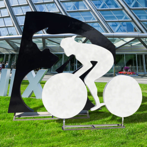 铁艺剪影雕塑小区商场草坪幼儿园售楼中心不锈钢运动人物摆件美陈