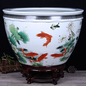 陶瓷水缸大鱼缸养鱼盆锦鲤地缸家用客厅落地招财风水古法养金鱼缸