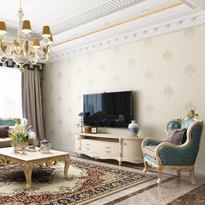 欧式墙布家用高档提花壁布无缝全屋现代简约田园小碎花客厅背景墙