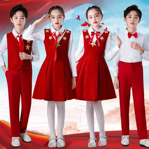 六一儿童合唱演出服中小学生红色爱国朗诵歌唱祖国男女童表演服装