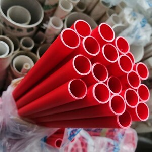 川路pvc线管红色16 20电工绝缘管 阻燃管穿线管 电线管红色防燃管