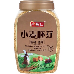 智仁小麦胚芽纯胚芽粉片即食天然高纤富硒代早餐谷物无加糖 1000g