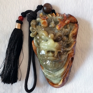 岫玉/透闪石玉/河磨玉/手把件/龙头/雕刻件天然玉石