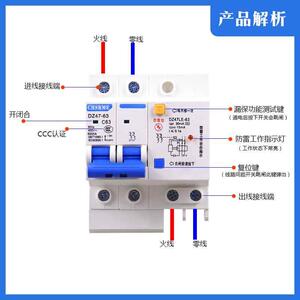 闸上海人民防雷漏电保护开关空器气关带漏保断路器二相总开电空开