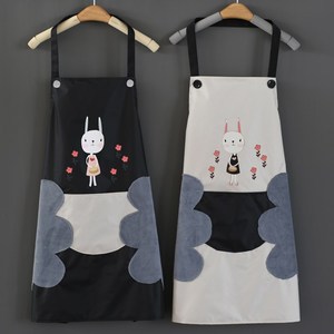 主妇时尚款家用夏装田园厨房围巾背带式烘焙烧饭炒菜围裙女