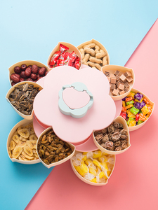 过年糖果盒零食干果水果收纳盒子新年桌盒装吃的瓜子糖拼盘双层大