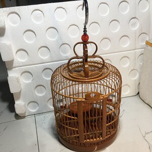 凯里小鸟笼黄豆鸟笼黄腾笼子手工留青竹小鸟笼子全套老竹黄豆鸟笼