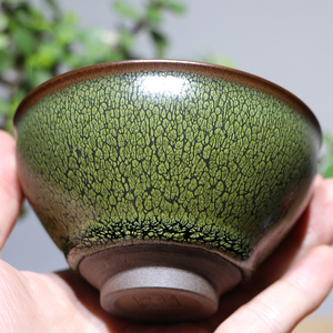 卿云 建盏茶杯张国平绿鹧鸪斑原矿i铁胎陶瓷杯茶具主人杯茶盏