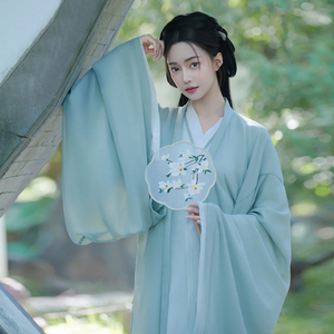 清平调汉服女魏晋南北朝直裾古装广袖交领襦裙古风舞蹈演出服秋冬