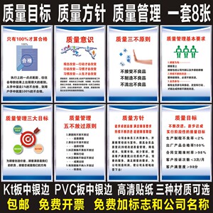 质量方针 品质管理质量标语挂图企业工厂车间公司文化宣传牌