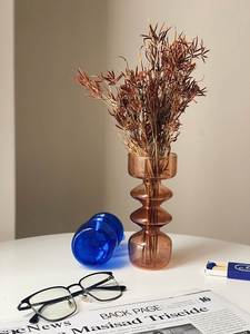 Homeside克莱因蓝玻璃花瓶北欧ins几何复古家居装饰摆件水培花器