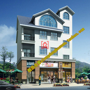 三层店面门面房楼房新农村自建房屋设计图纸施工图带装修效果图