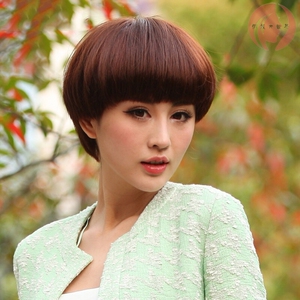 假发短直发波波蘑菇头女士短发bobo头修脸圆脸时尚仿真帅气齐刘海