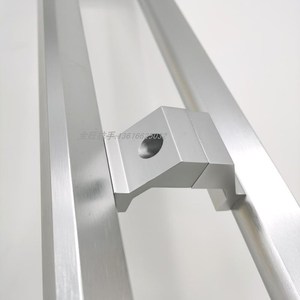 加厚玻璃门把手  双p开白钢门肯德基门商铺门 有无框门拉手 黑拉