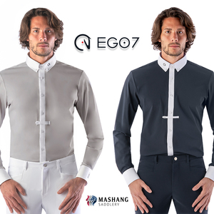玛尚马具|意大利进口EGO7男款马术衬衫 骑马骑士长袖T恤
