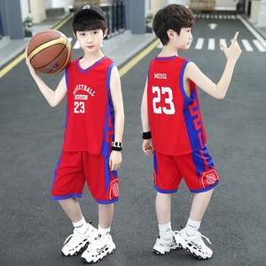 男童背心篮球服套装夏装中童速干球衣薄款6到7八九十一岁男孩童装