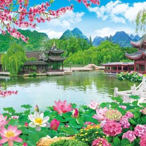 仙家堂单聚财山水画龙脉聚宝盆绢布堂单年画风水画招财风水镇宅