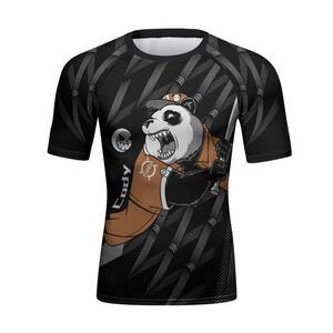卡通棒球熊猫mma格斗防磨衣紧身衣男健身衣套装短袖短裤长袖长裤