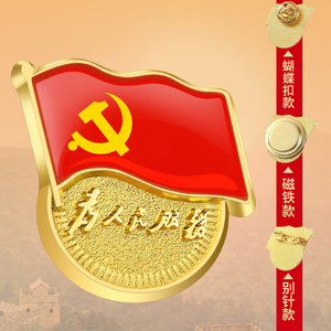 党徽标准型党章徽章胸徽胸针2021年新版胸章为人民服务党员佩戴别