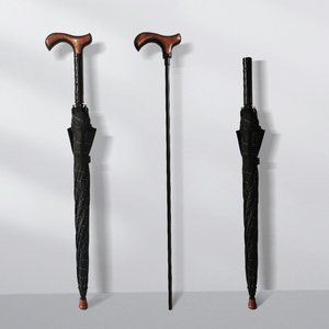 老人防滑拐杖伞户外长柄结实耐用登山晴雨两用多功能手杖雨伞超大