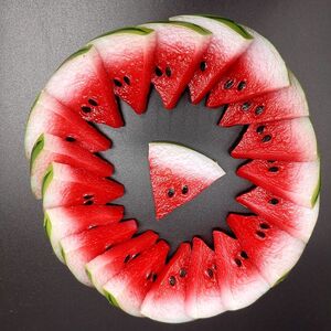 仿真水果块西瓜片pvc塑料西瓜水果切片模型果盘装饰食物拍摄道具