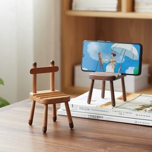 木质桌面懒人手机支架板凳创意可爱平板ipad简约通用可调节手机座