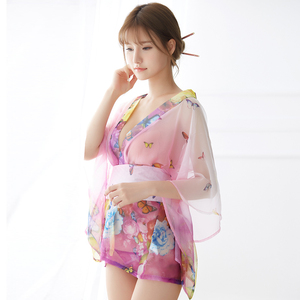 情趣内衣服三点式透视开档性感制服激情透明和服套装睡衣午夜魅力