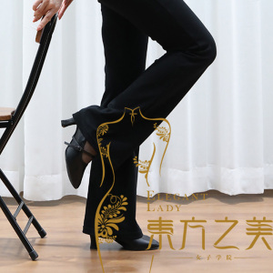 精选邱凌老师同款 形体礼仪训练鞋女士成人中高跟软底广场交谊舞