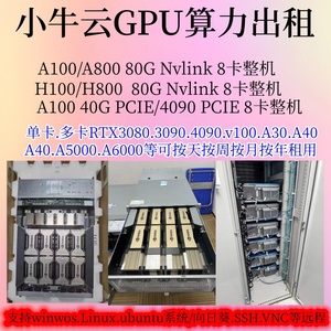 远程GPU算力租赁8卡A100Nvlink80G整机适用AI学习模型训练推理