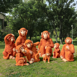 户外仿真猴子雕塑玻璃钢金丝猴模型动物园林庭院假山景观装饰摆件