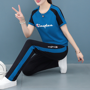 特步运动服套装女短