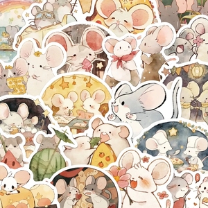 150张童话故事小鼠贴纸卡通可爱手账手机壳笔记本装饰防水贴画diy