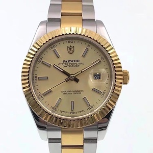 商沃日志型全自动机械男士手表 日本机芯精钢经典腕表